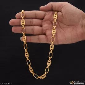 1 Gram Gold Forming Heart Nawabi Sophisticated Design Chain for Men - Style C087