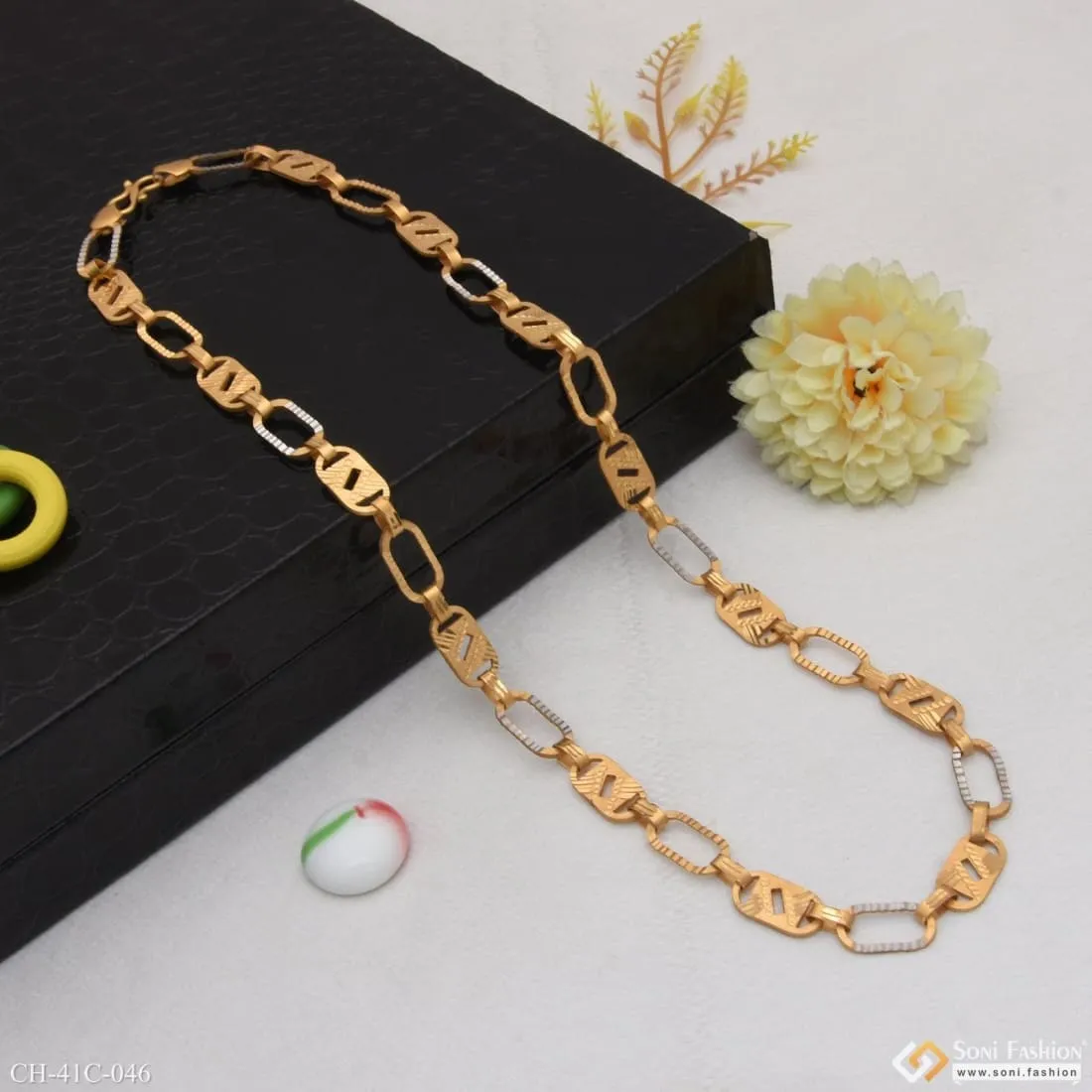 1 Gram Gold Forming Line Nawabi Designer Design Best Quality Chain - Style C046