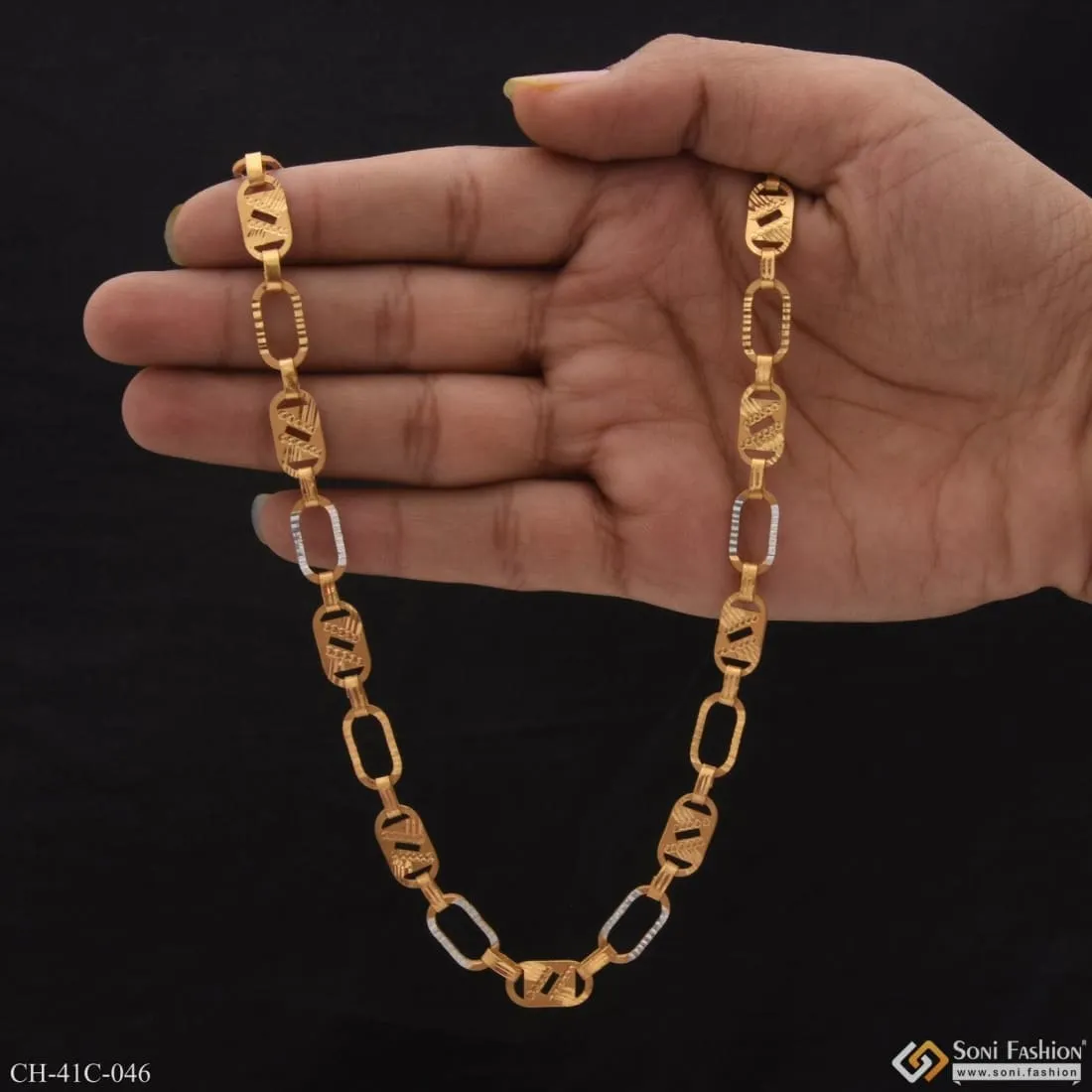 1 Gram Gold Forming Line Nawabi Designer Design Best Quality Chain - Style C046