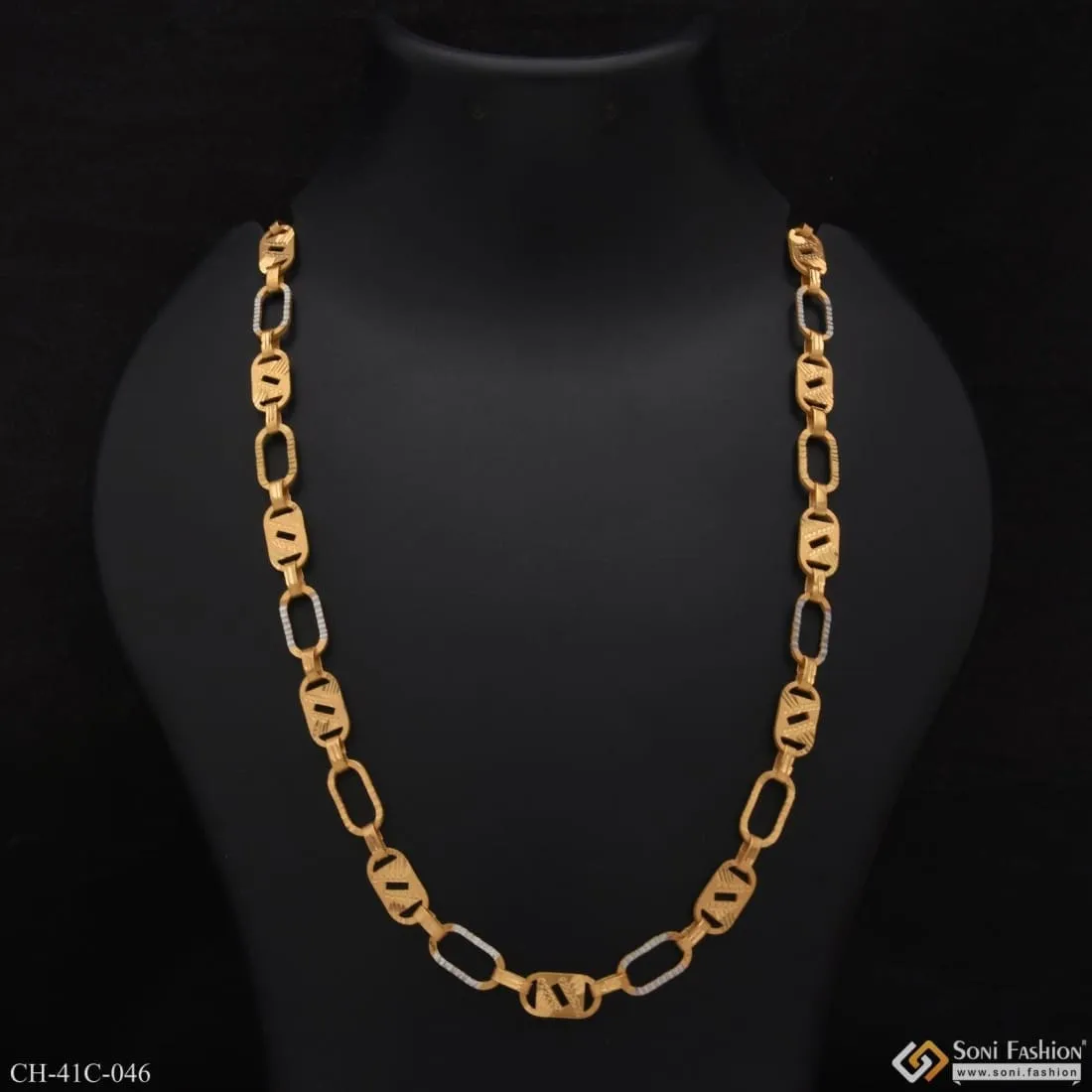 1 Gram Gold Forming Line Nawabi Designer Design Best Quality Chain - Style C046