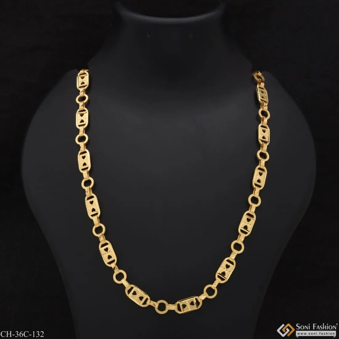 1 Gram Gold Forming Nawabi Dainty Design Best Quality Chain for Men - Style C132