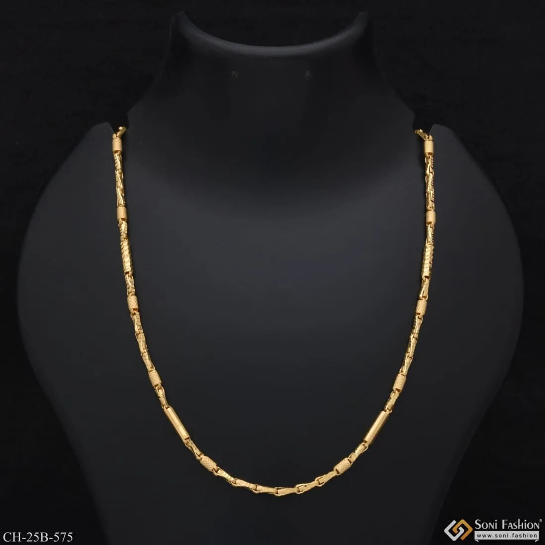 1 Gram Gold Forming Pipe Sophisticated Design Gold Plated Chain - Style B575