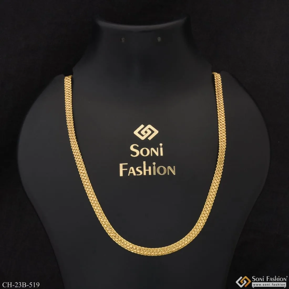 1 Gram Gold Forming Superior Quality Unique Design Gold Plated Chain - Style B519