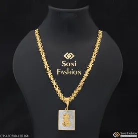 1 Gram Gold Plated Bal Krishna Best Quality Chain Pendant Combo for Men (CP-C580-B168)