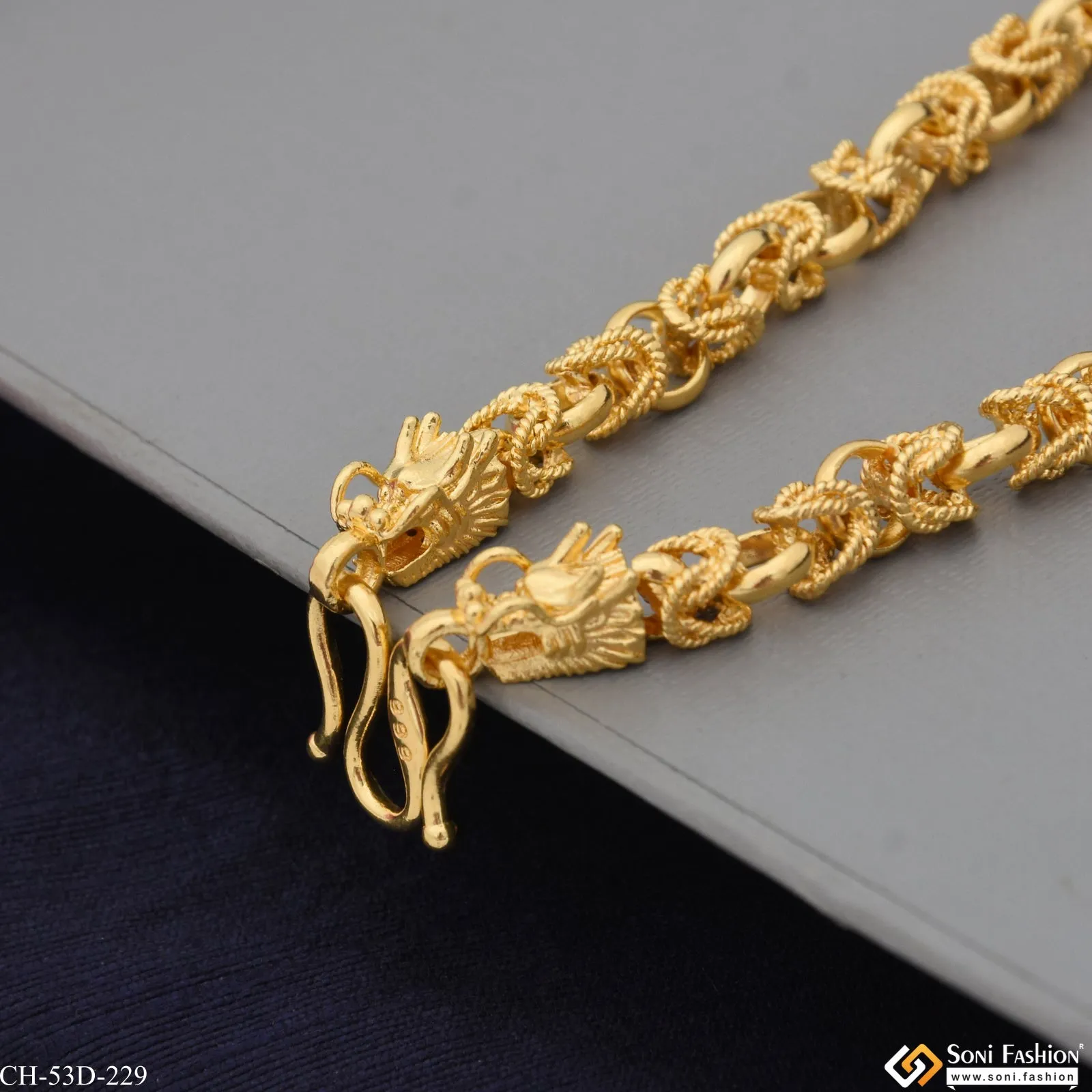 1 Gram Gold Plated Exciting Design Sophisticated Design Chain for Men - Style D229