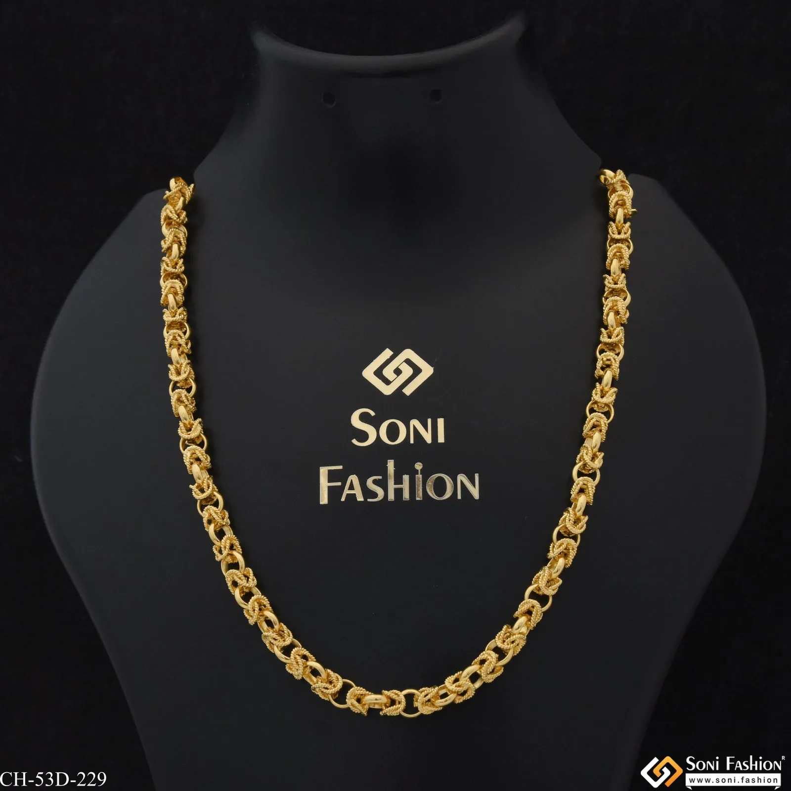 1 Gram Gold Plated Exciting Design Sophisticated Design Chain for Men - Style D229