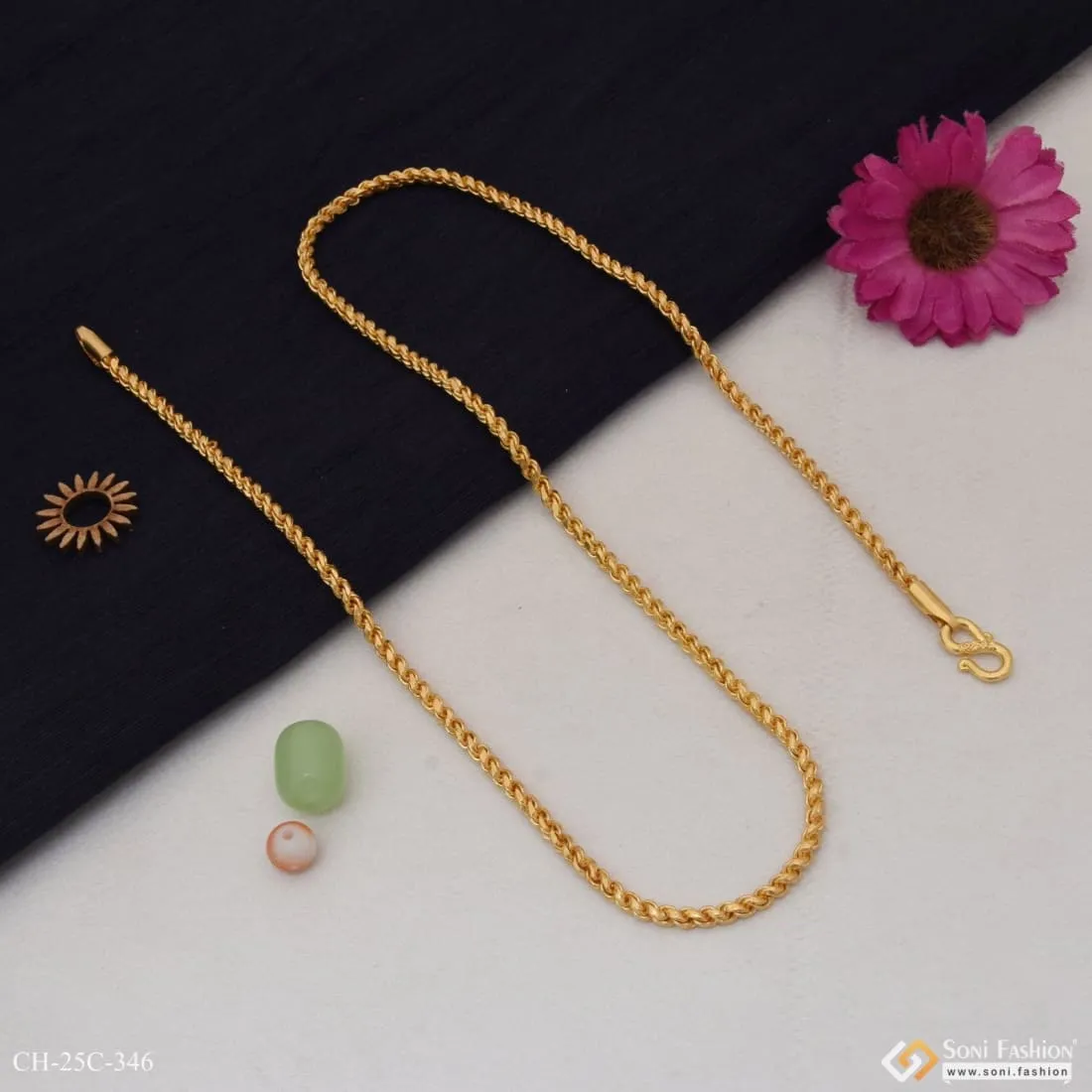1 Gram Gold Plated Funky Design Cute Design Best Quality Chain for Men - Style C346