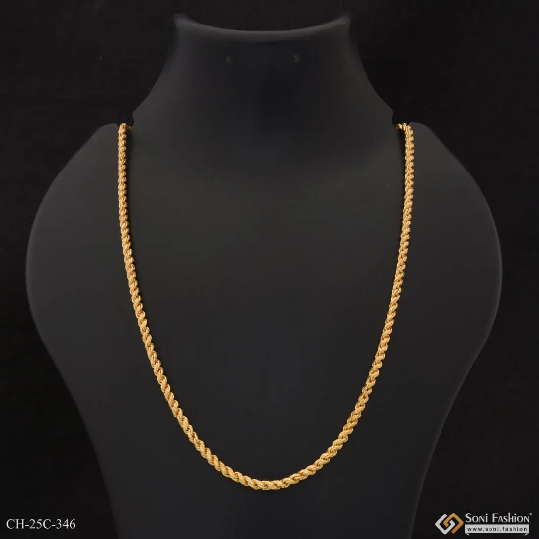 1 Gram Gold Plated Funky Design Cute Design Best Quality Chain for Men - Style C346