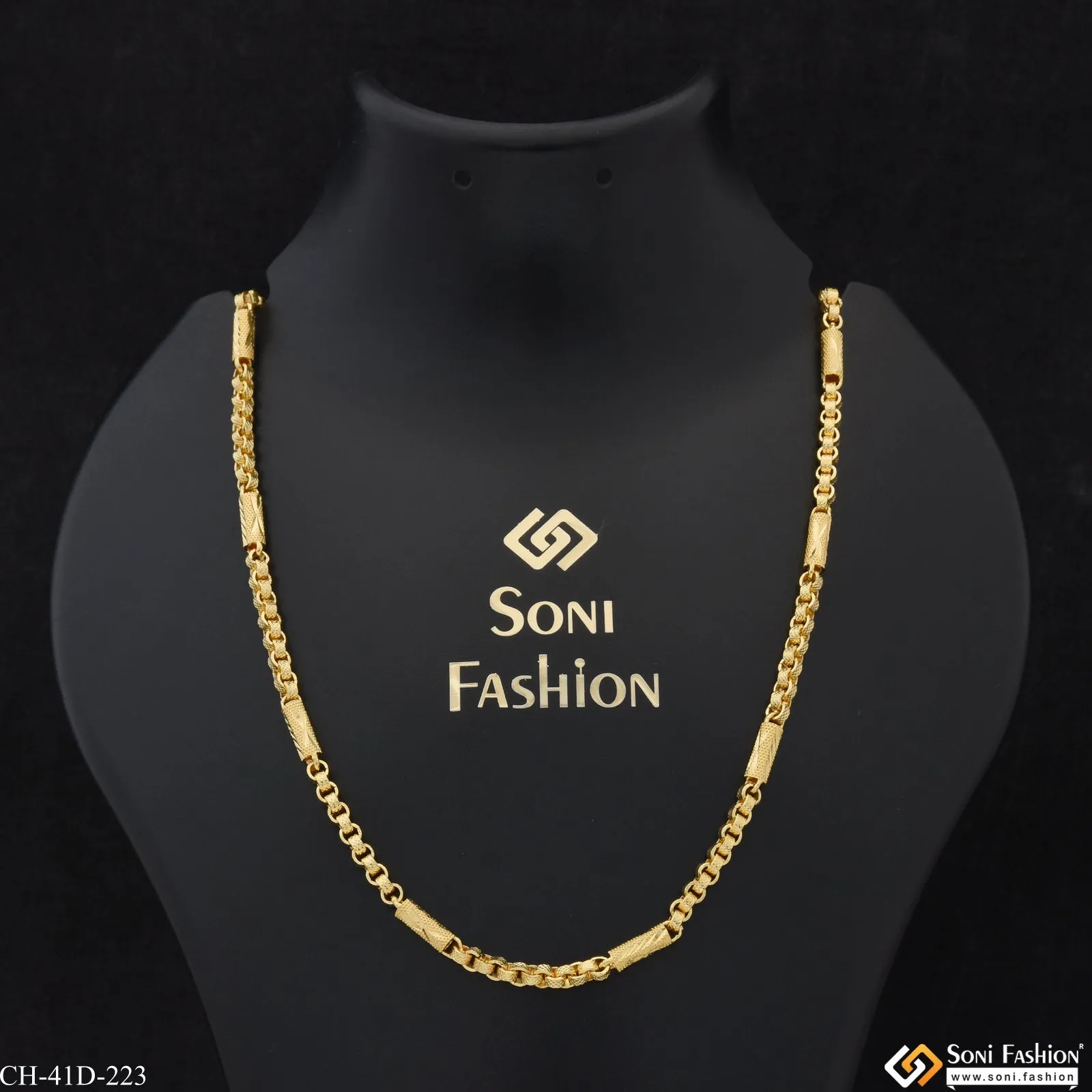 1 Gram Gold Plated Funky Design Sophisticated Design Chain for Men - Style D223
