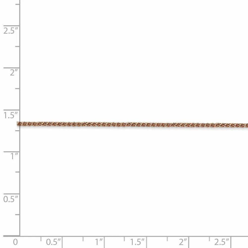 1.2mm 14k Rose Gold Solid Spiga Chain Necklace