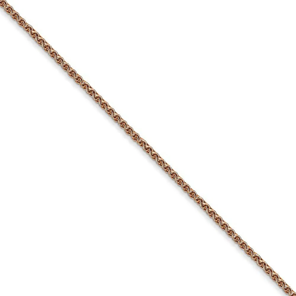 1.2mm 14k Rose Gold Solid Spiga Chain Necklace