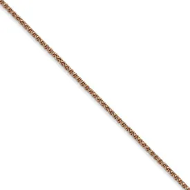 1.2mm 14k Rose Gold Solid Spiga Chain Necklace