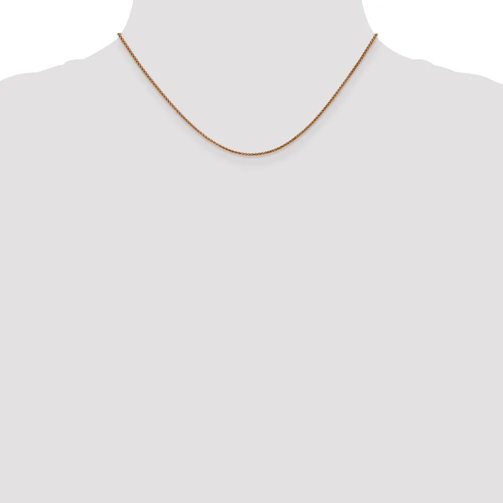 1.2mm 14k Rose Gold Solid Spiga Chain Necklace