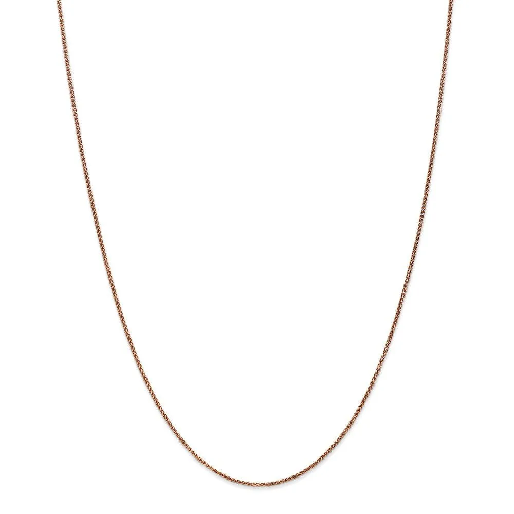 1.2mm 14k Rose Gold Solid Spiga Chain Necklace