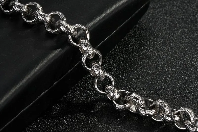 12mm Silver Filled Diamond Patterned Belcher Bracelet 9 Inch