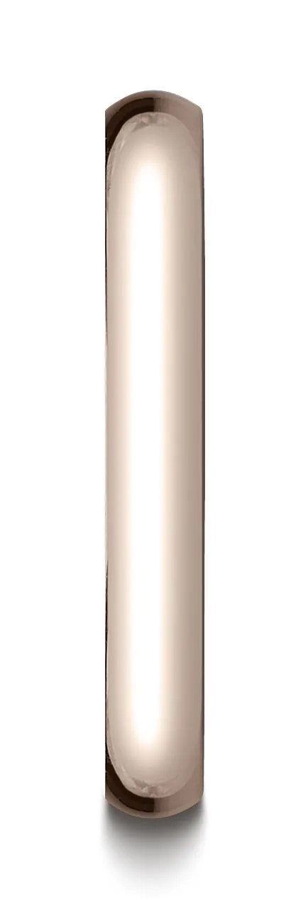 14k Rose Gold 3mm Slightly Domed Traditional Oval Ring
