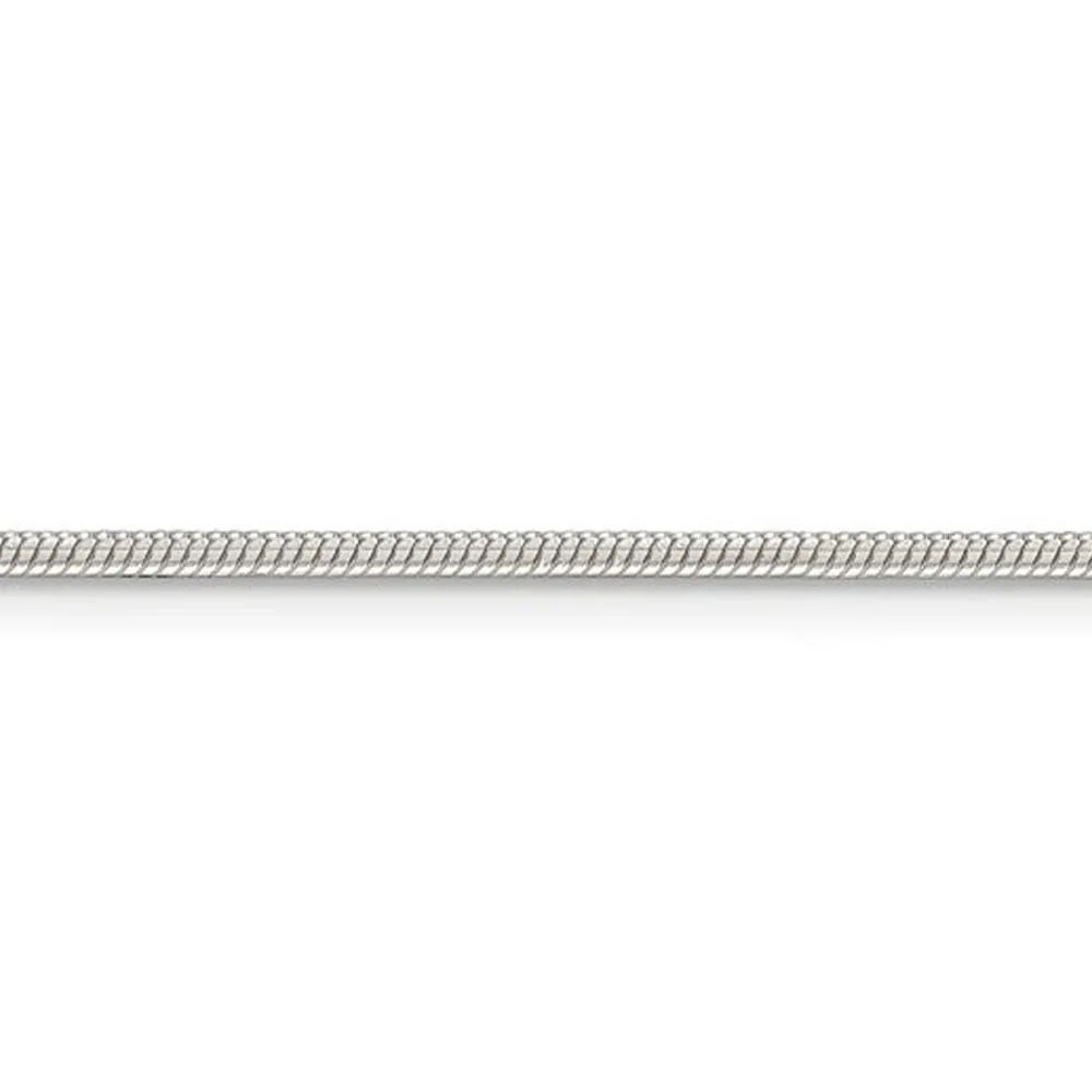 1.5mm Sterling Silver, Round Solid Snake Chain Bracelet