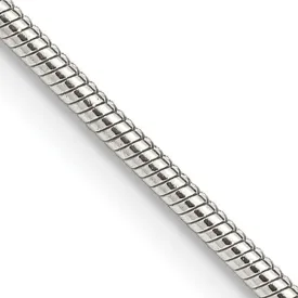 1.5mm Sterling Silver, Round Solid Snake Chain Bracelet