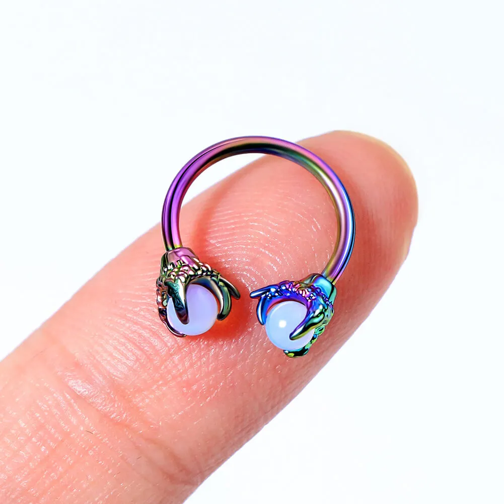 16G 3/8'' Dragon Septum Ring Gem Circular Barbell Ring