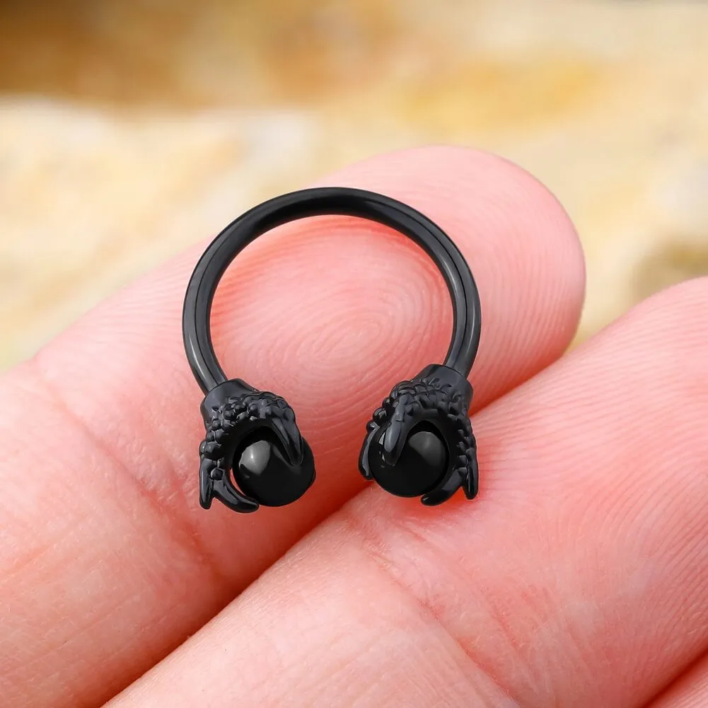 16G 3/8'' Dragon Septum Ring Gem Circular Barbell Ring