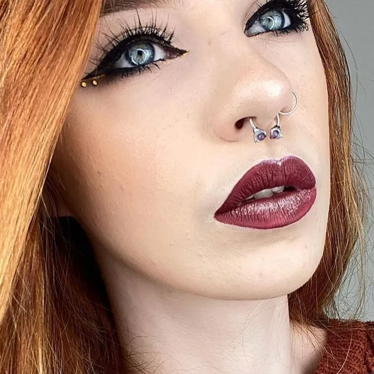 16G 3/8'' Dragon Septum Ring Gem Circular Barbell Ring