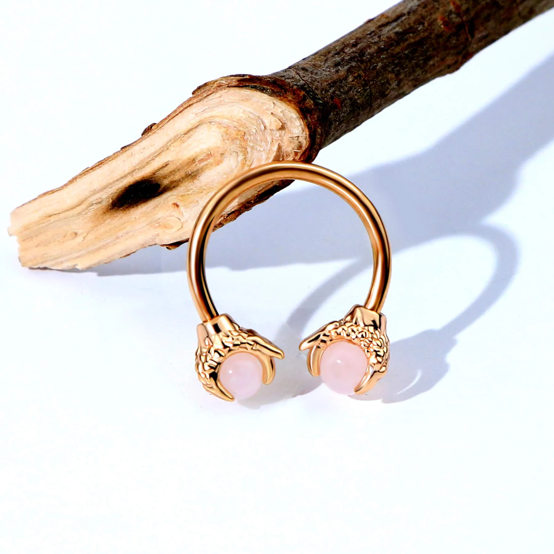 16G 3/8'' Dragon Septum Ring Gem Circular Barbell Ring