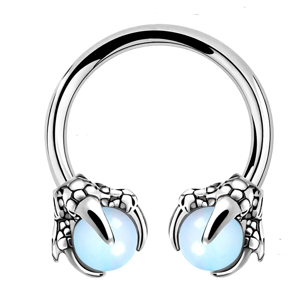 16G 3/8'' Dragon Septum Ring Gem Circular Barbell Ring