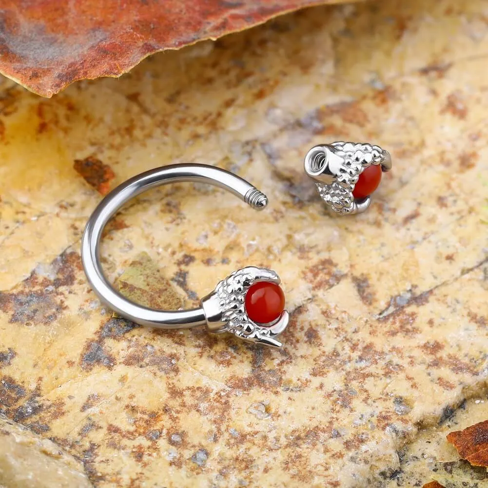 16G 3/8'' Dragon Septum Ring Gem Circular Barbell Ring