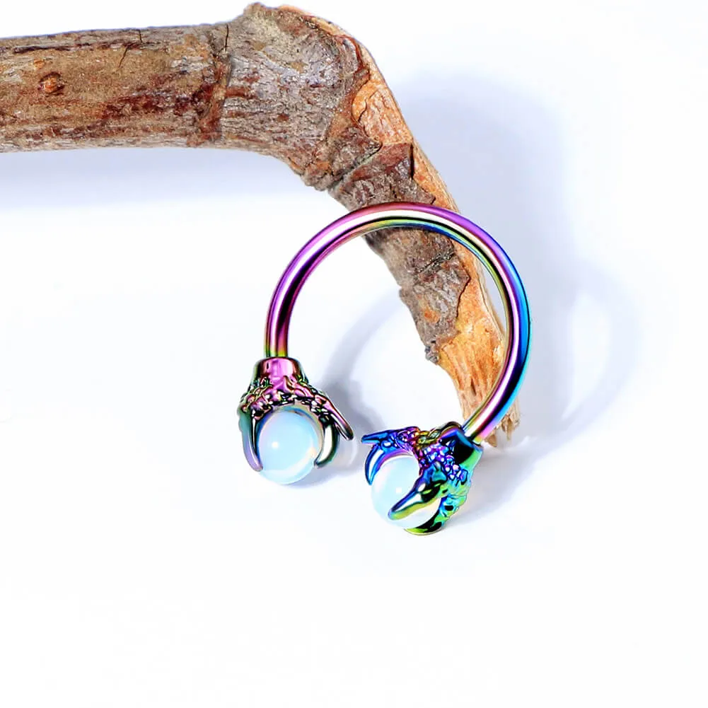 16G 3/8'' Dragon Septum Ring Gem Circular Barbell Ring