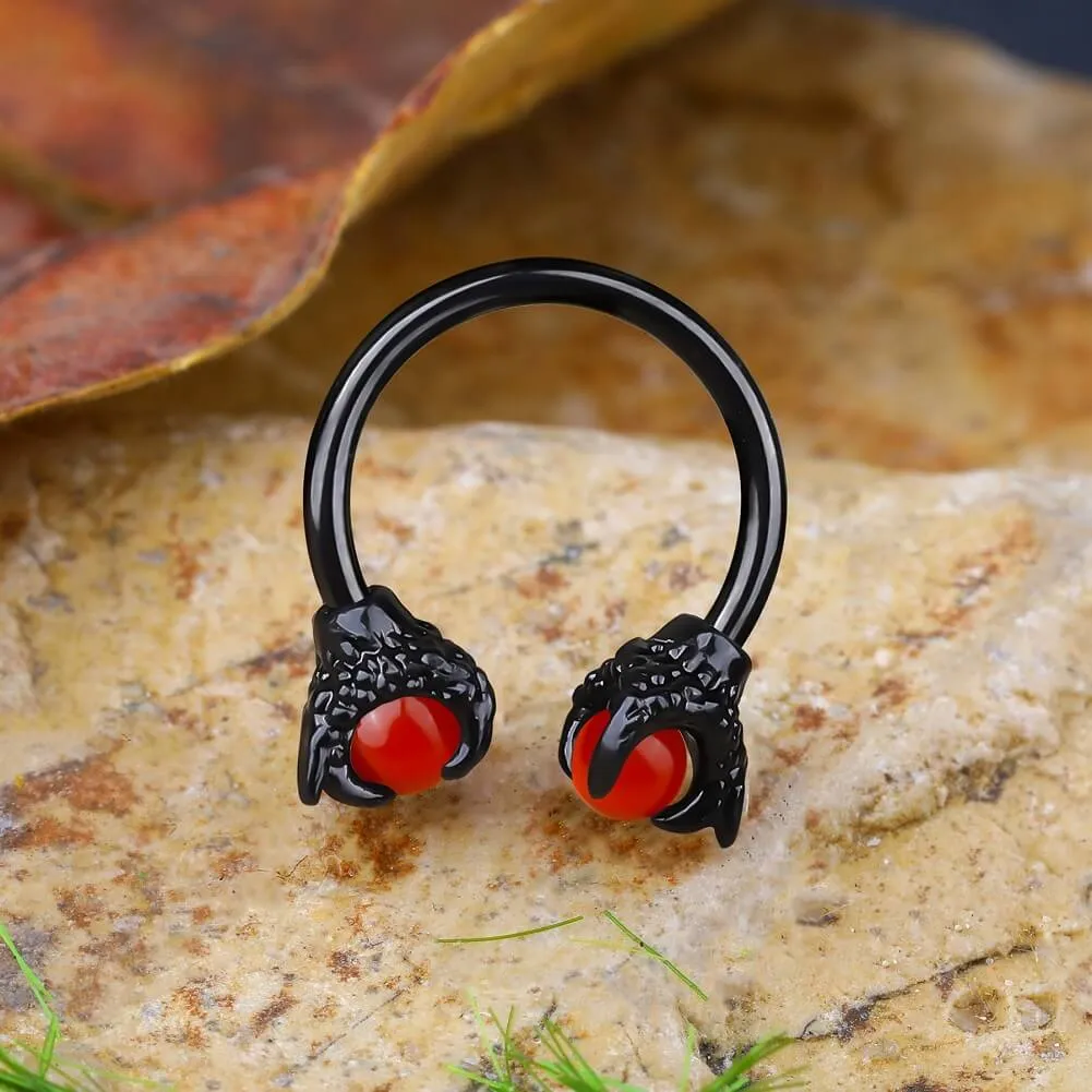 16G 3/8'' Dragon Septum Ring Gem Circular Barbell Ring