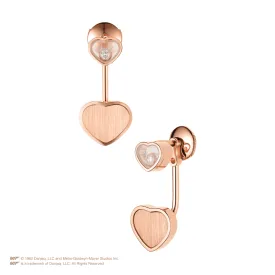 18ct Rose Gold Happy Hearts James Bond 007 Limited Edition Drop Earrings