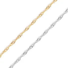 18K Gold PVD Stainless Steel Singapore Chain - By The Foot / SPL1027