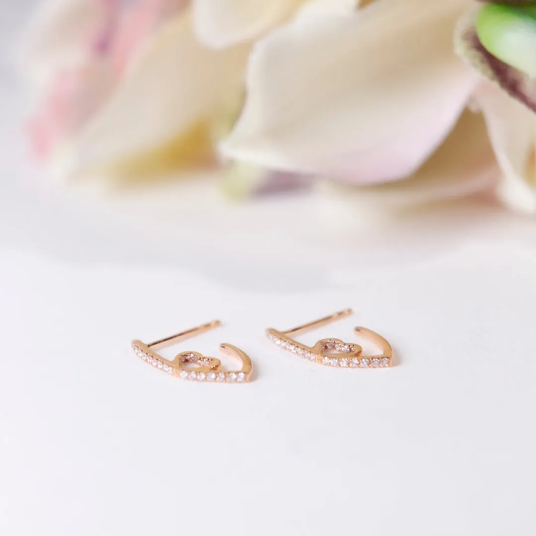 18K Rose Gold Diamond Earring