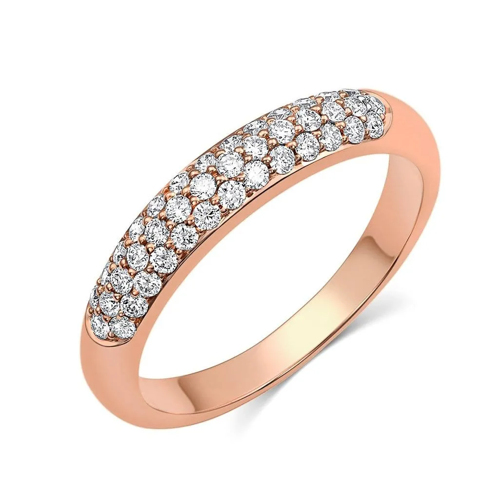18kt Rose Gold Micropavè Diamond Half Band
