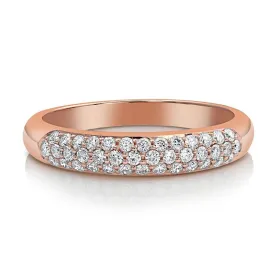 18kt Rose Gold Micropavè Diamond Half Band