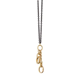 18" "Design Your Own" 18K Gold Steel Charm Chain Necklace, 2 Charm Stations