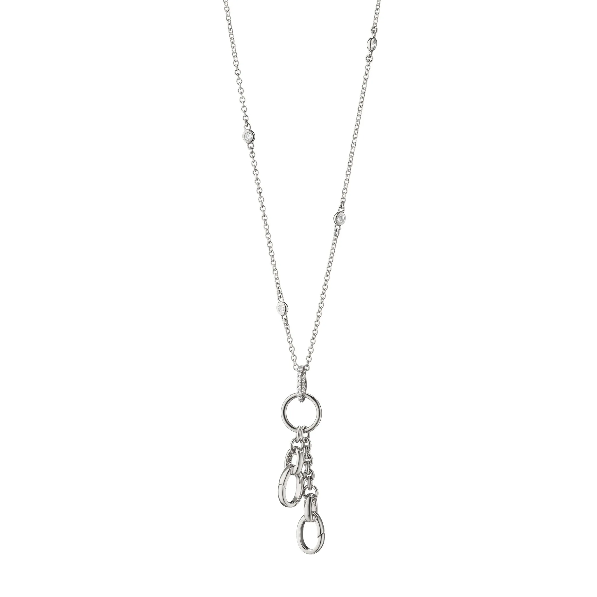 18" "Design Your Own" Small Charm Chain Necklace with Sapphires, 2 Charm Stations