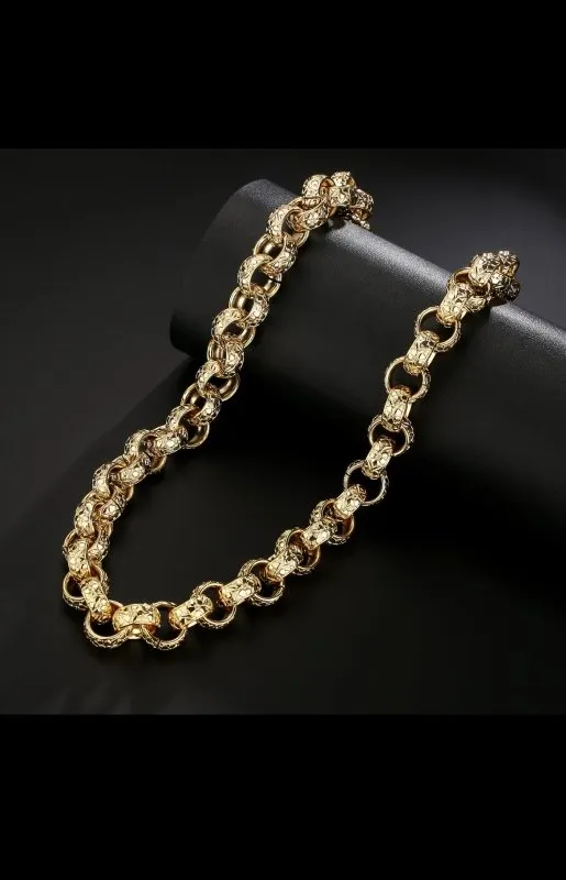20mm Gold Filled Bonded Ornate Belcher Chain 28 Inches