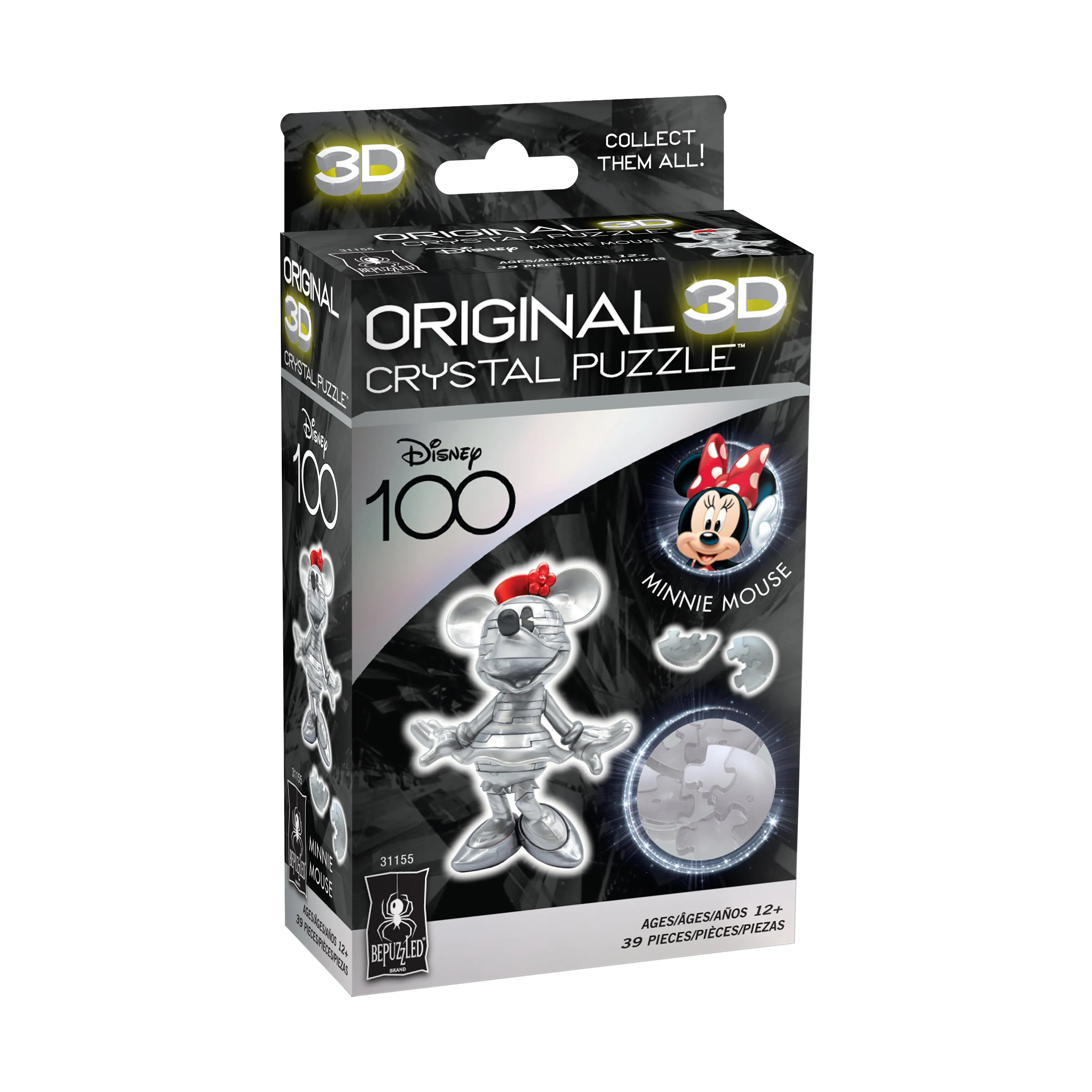 3D Crystal Puzzle - Disney 100 Platinum Edition - Minnie Mouse: 39 Pcs