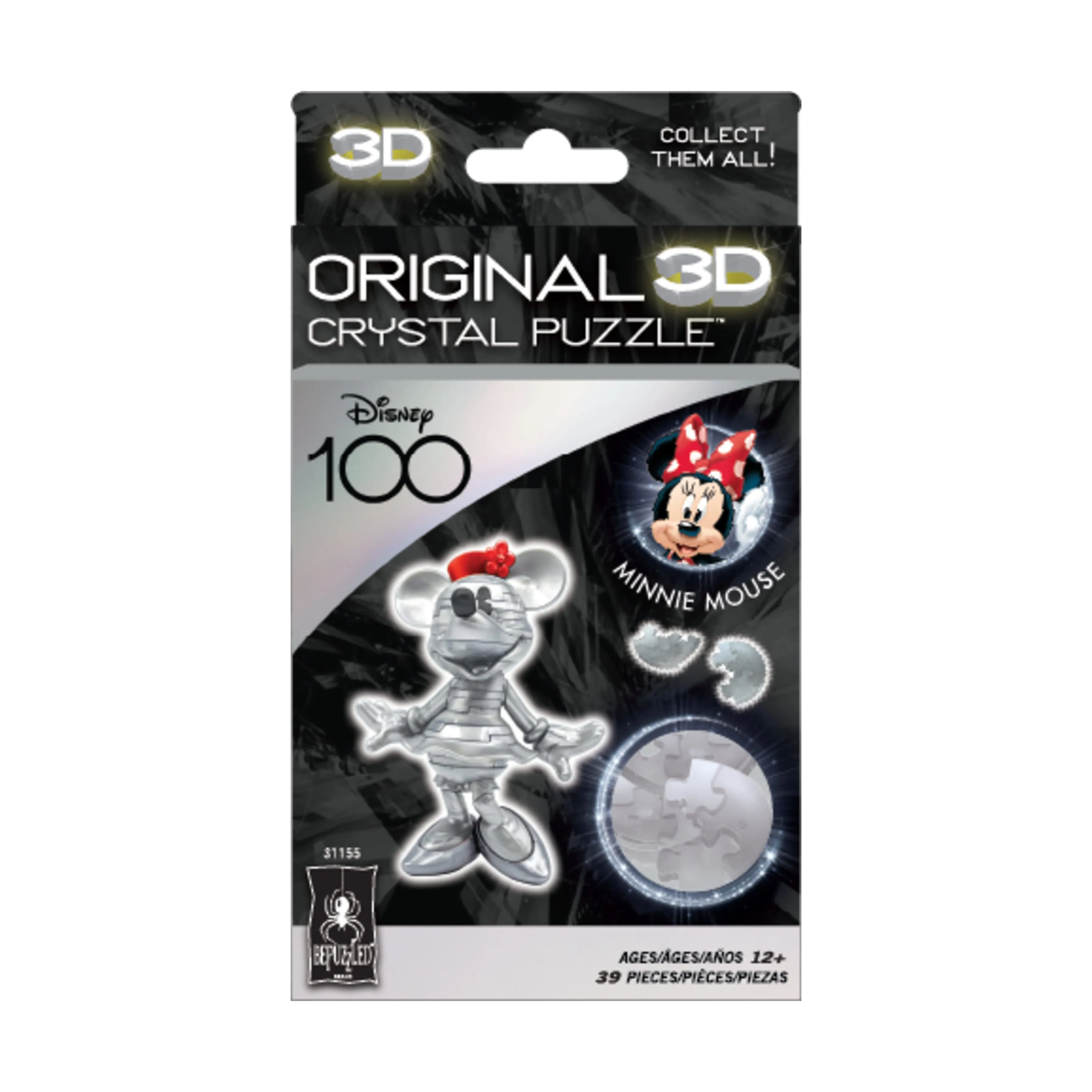 3D Crystal Puzzle - Disney 100 Platinum Edition - Minnie Mouse: 39 Pcs