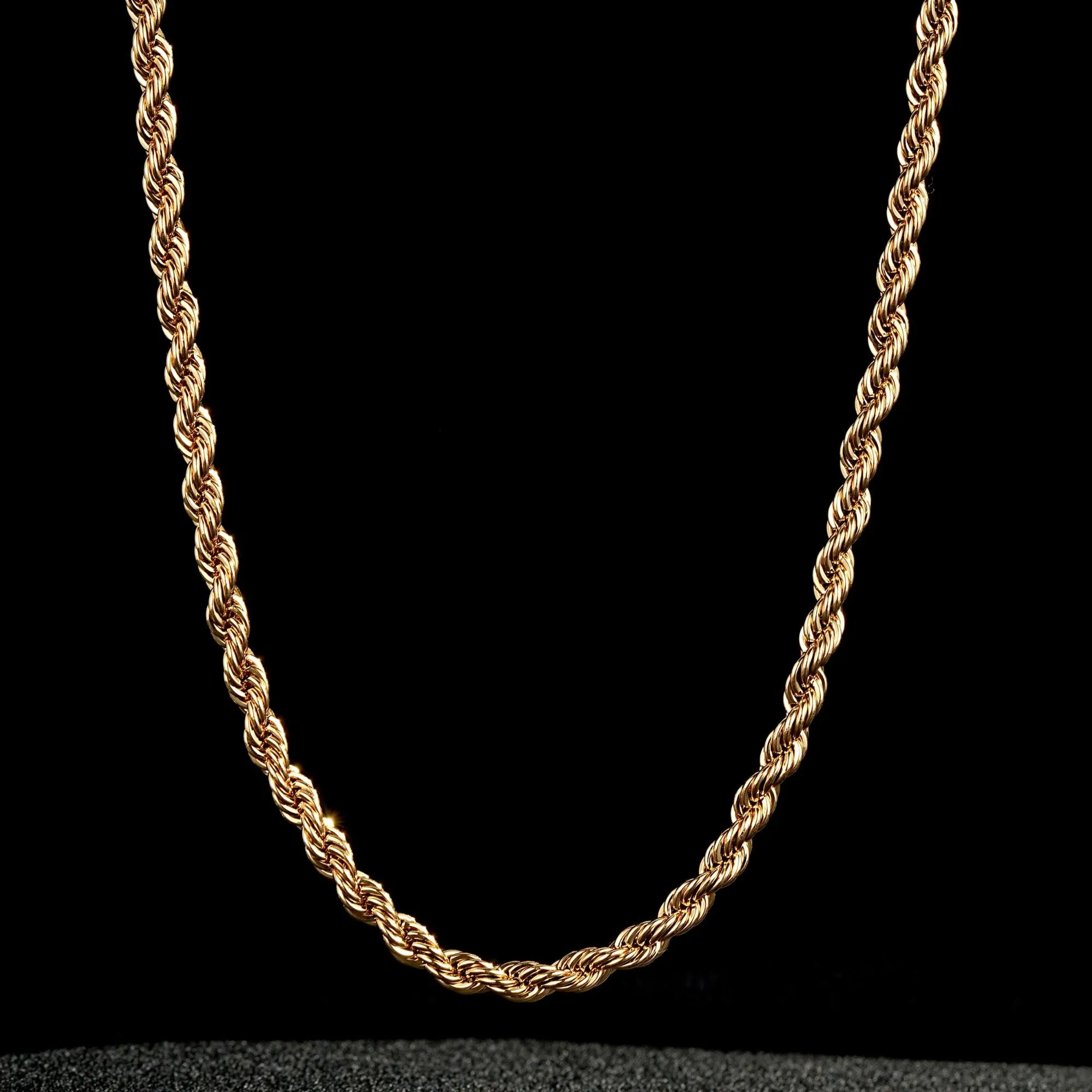 5mm Gold Filled Bonded Rope Chain Necklace 24 Inches