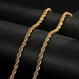 5mm Gold Filled Bonded Rope Chain Necklace 24 Inches