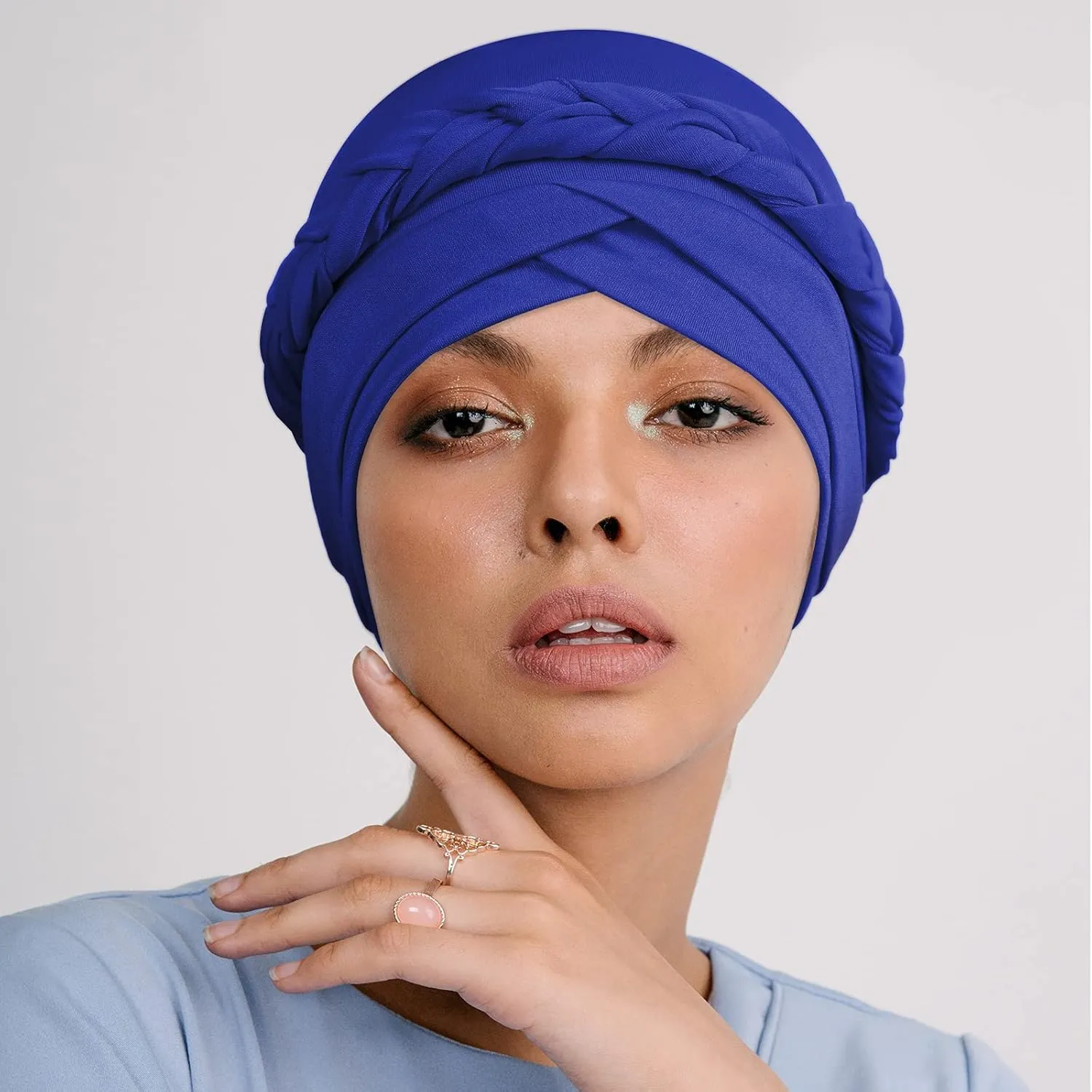 6 Pieces Turbans for Women Turban Head Wraps for African Black Women Headscarf Cap Beanie Wrap Braided