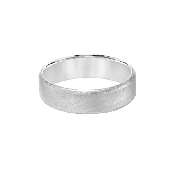 6MM Flat Wedding Band with Crystalline Finish