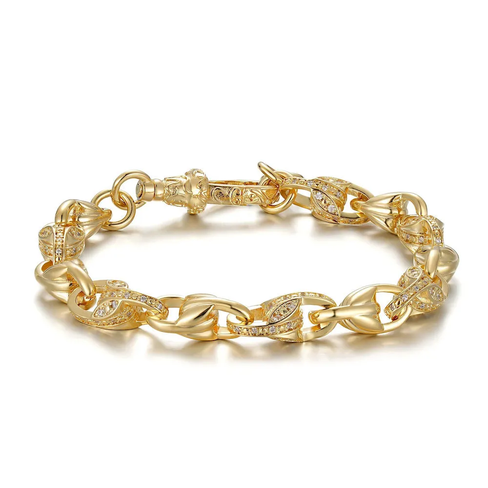 9mm Gold Filled Bonded Tulip Bracelet Pattern Albert Clasp