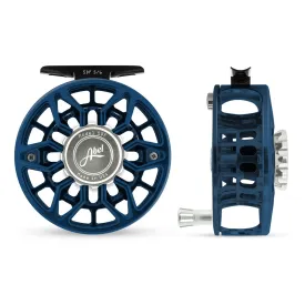 Abel SDF Reel Ported 5/6 Deep Blue, Platinum Drab Knob with Platinum Handle