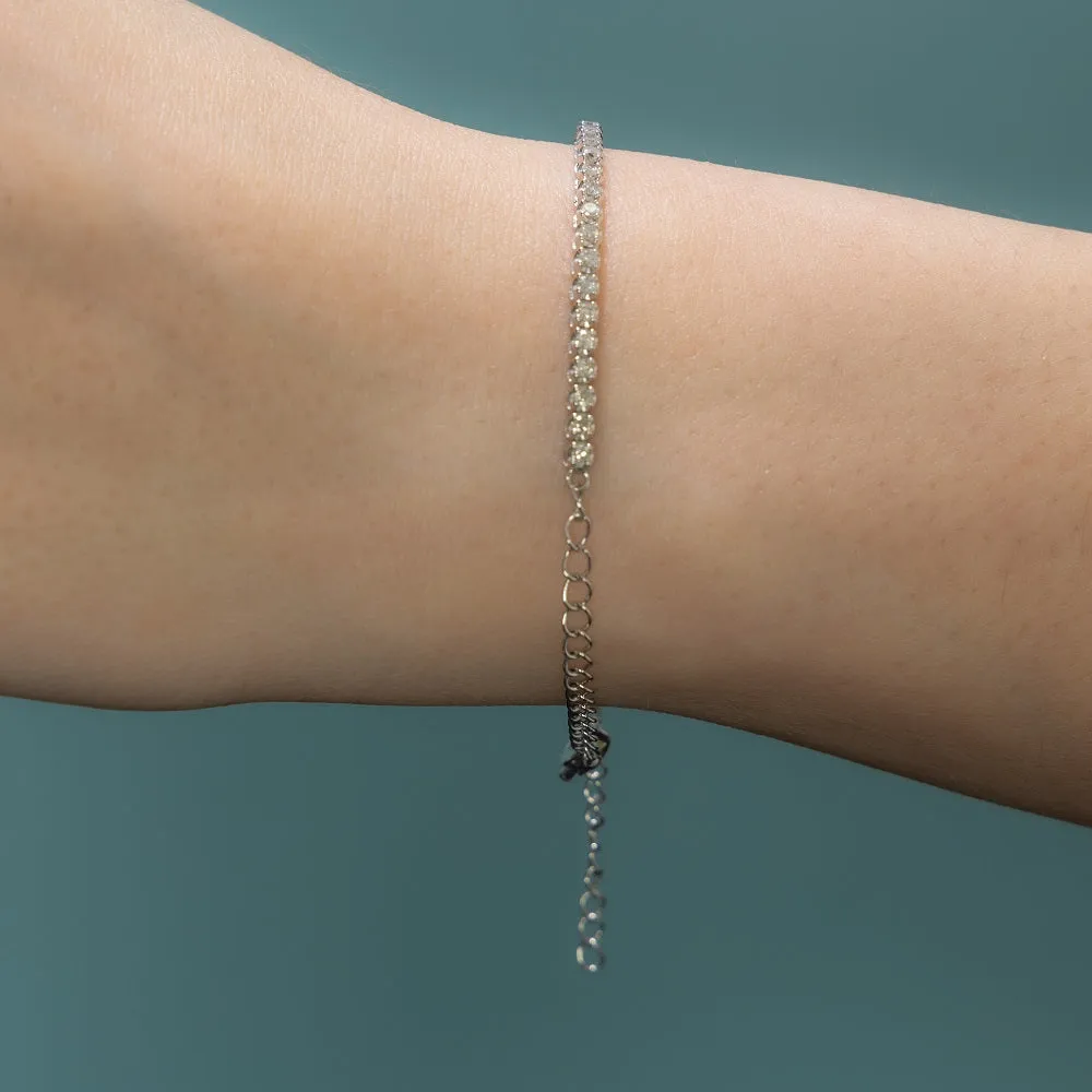 Adjustable Diamond Tennis Bracelet (0.70 ct.) Buttercup Setting in 14K Gold