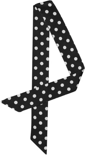 Allegra K 50s Skinny Silky Scarf Polka Dots Waistband Long Narrow Neckscarf Bag Handle Accessory