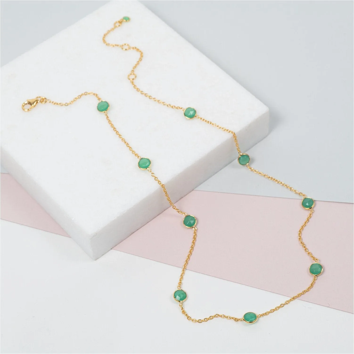 Antibes Chrysoprase & Gold Vermeil Necklace