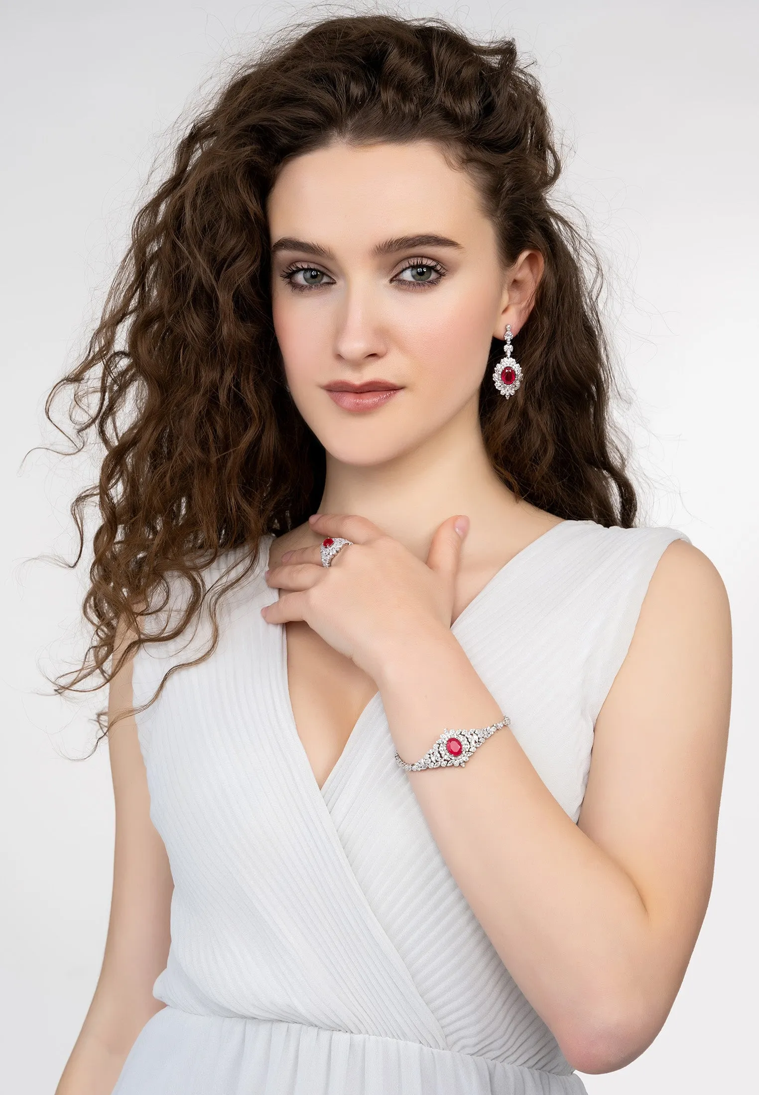 Arabesque Splendor Cocktail Ring Pink Tourmaline Silver